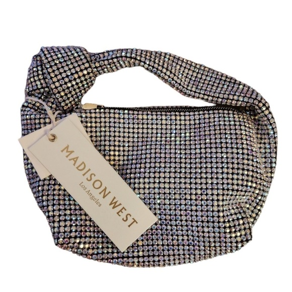 Madison West Los Angeles Rhinestone Bling Knotted Handbag. NWT - Picture 9 of 11